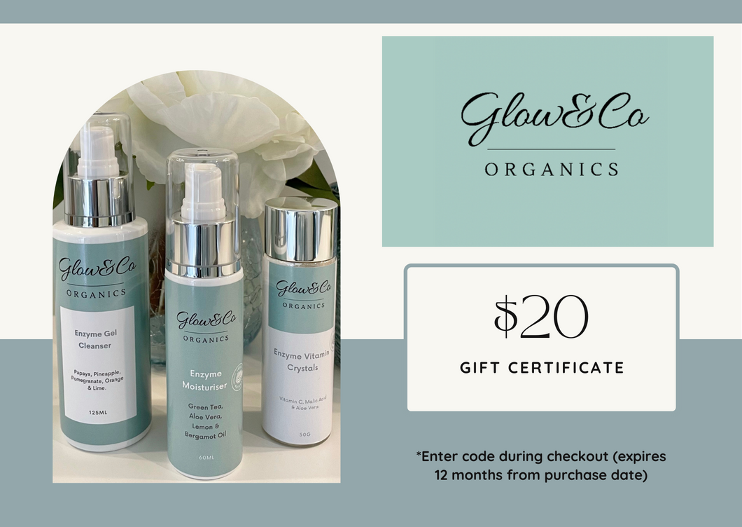 $20 GIFT CERTIFICATE - Glow & Co Organics